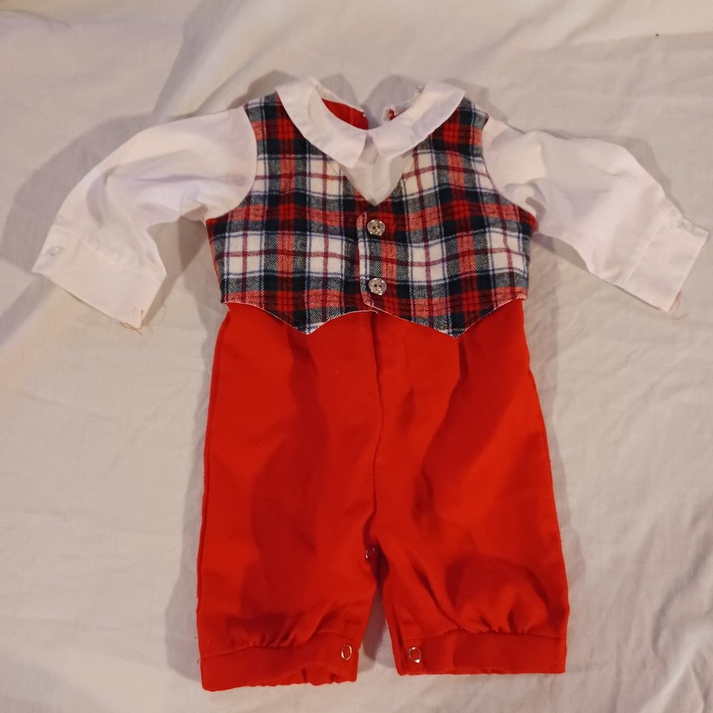 Boy's Infant/toddler Vintage formal outfit/Christmas suit/vest & knickers 12mo